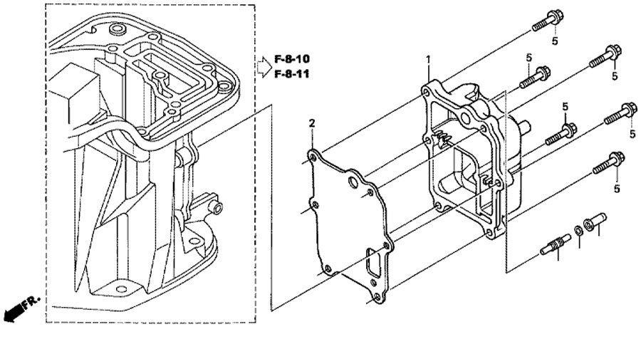    honda BF 15 D3SHU Exhaust Chamber Cover