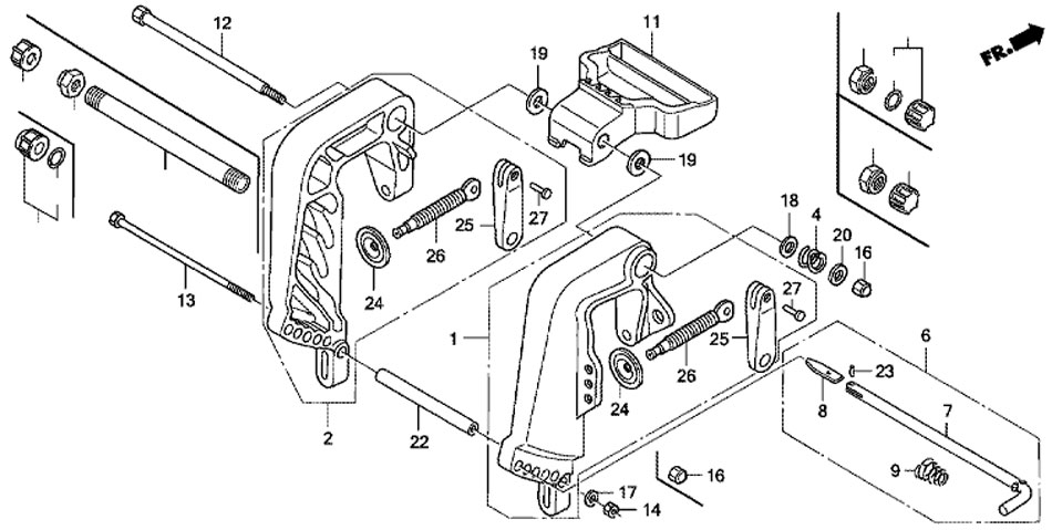   -   Honda BF20 D3 SHU - Stern Bracket