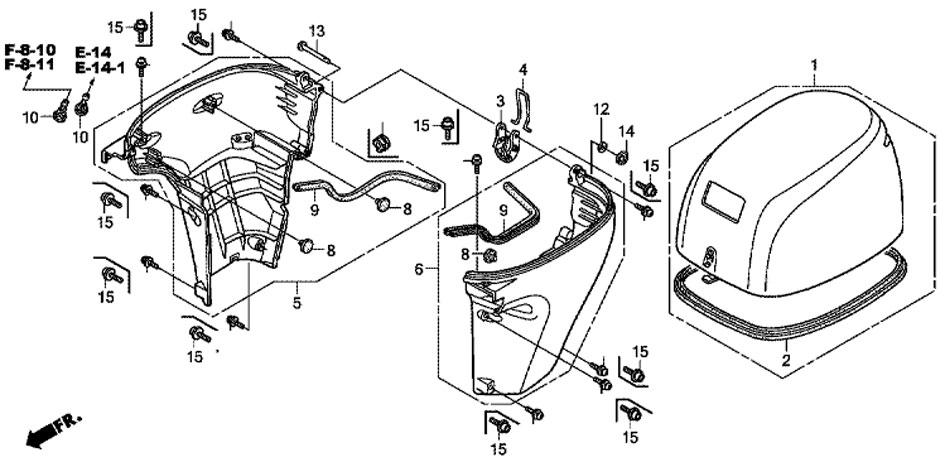   Honda BF20 D3 SHU Engine Cover