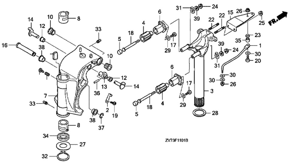    2 honda BF30 A4 SRTU, Swivel Case