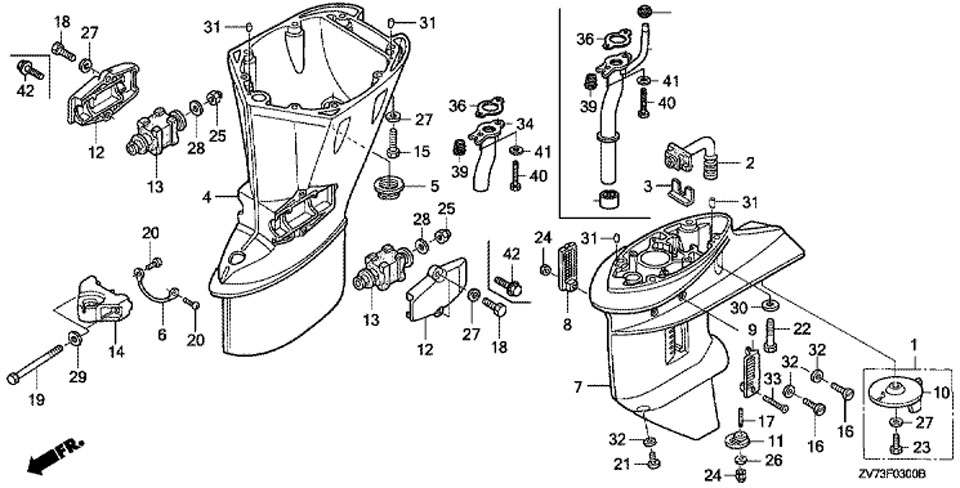   Honda BF30A4 SRTU,  Extension Case