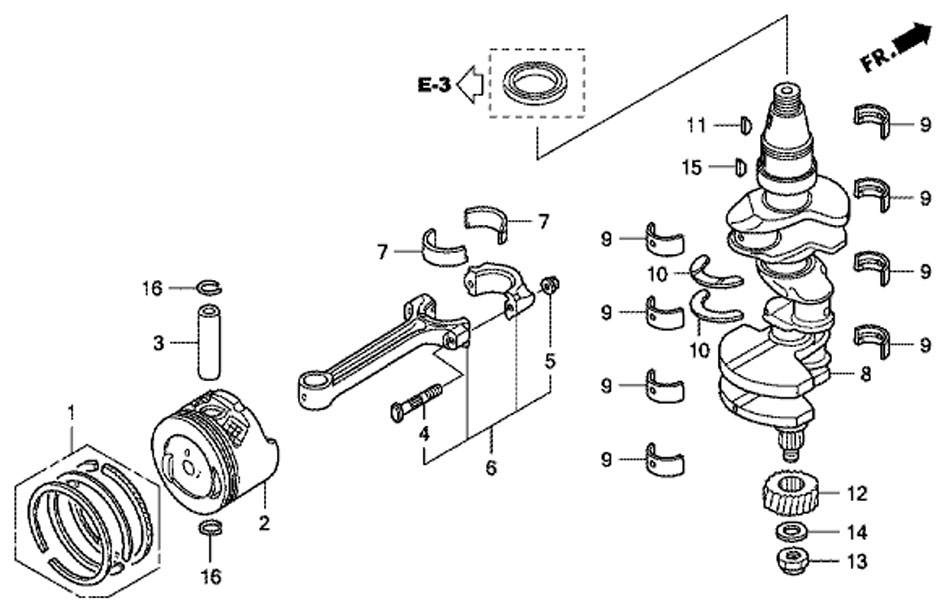     honda BF50 D SHU crankshaft