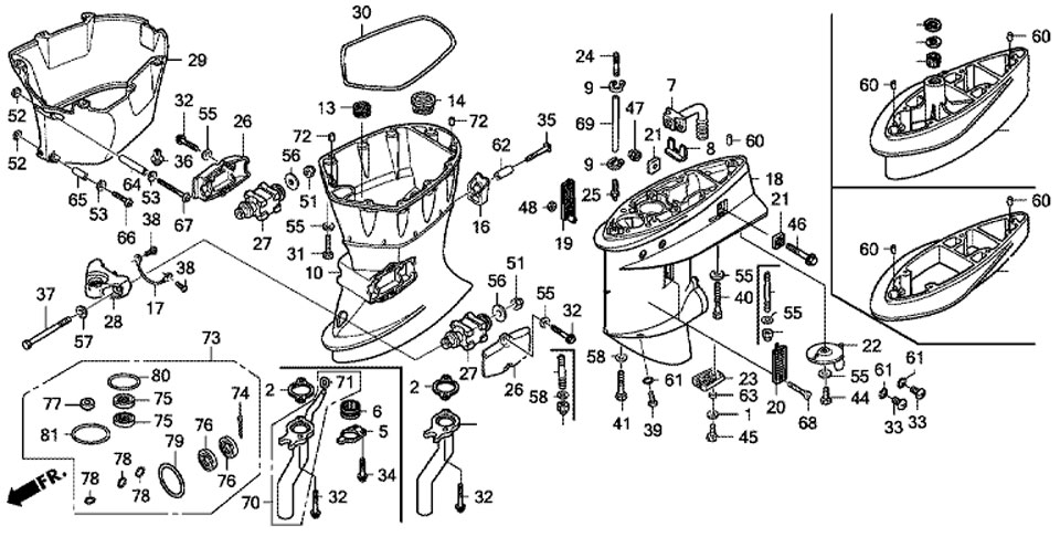   Extension Case  honda bf50d lrtu