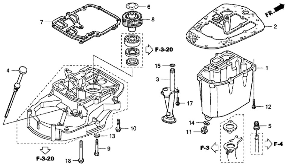   honda BF50 D SHU oil pan