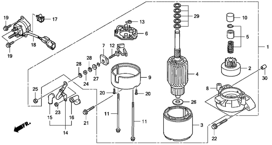   (Starter Motor Assy)  honda bf50d lrtu