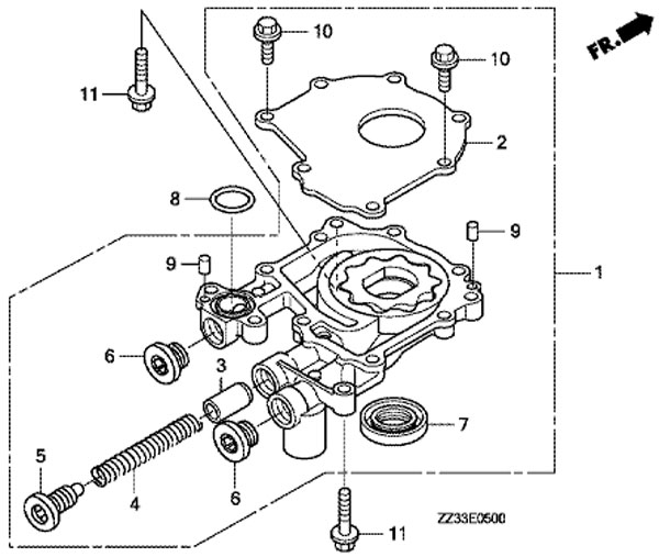   Honda BF60A LRTU, Oil Pump Assy