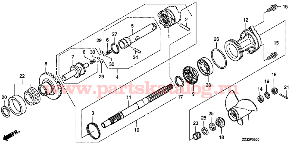    Honda BF60A LRTU, Propeller Shaft