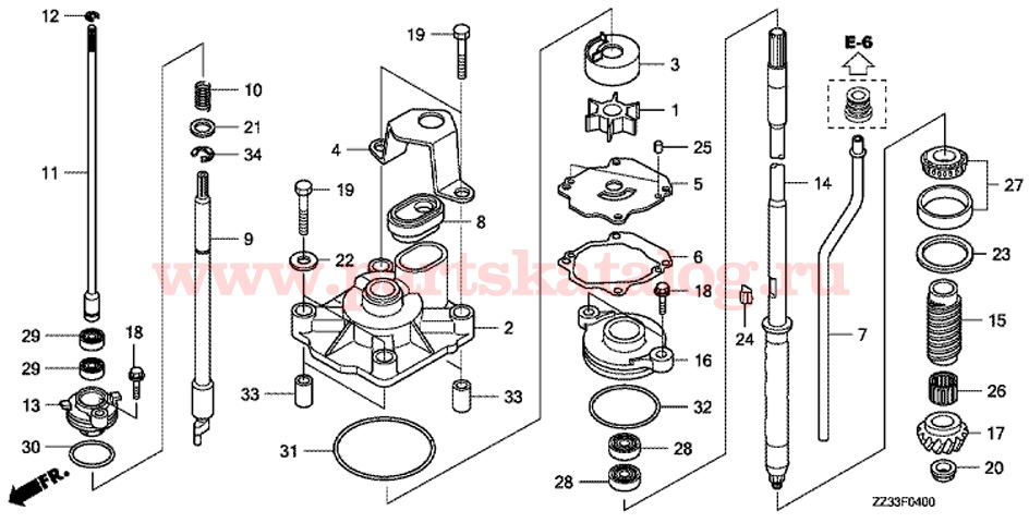   Honda BF60A LRTU,  Water Pump