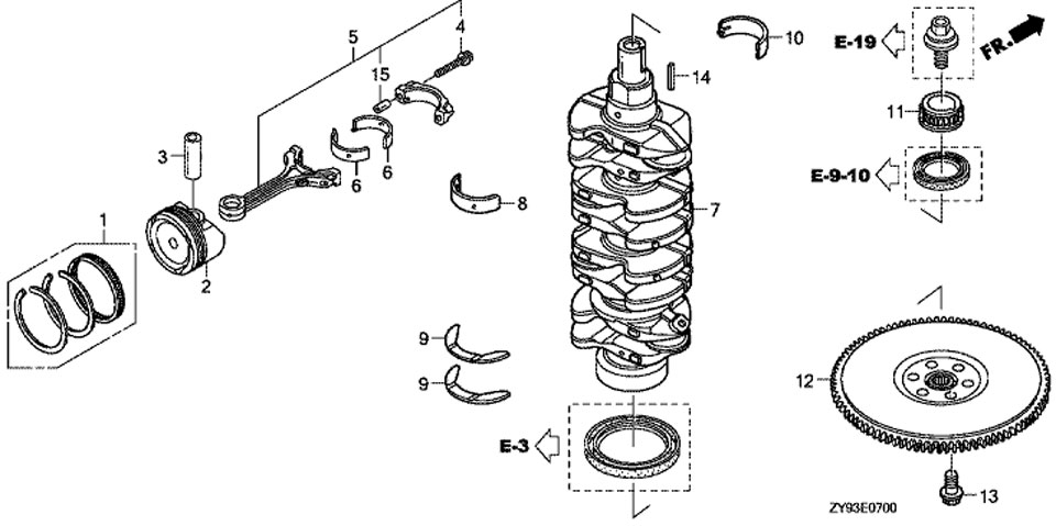 honda BF 90 DKO LRTU    Crankshaft Piston