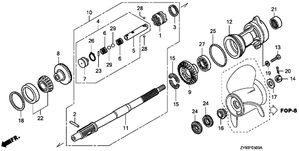 Honda BF90DKO LRTU, BF90    Propeller Shaft