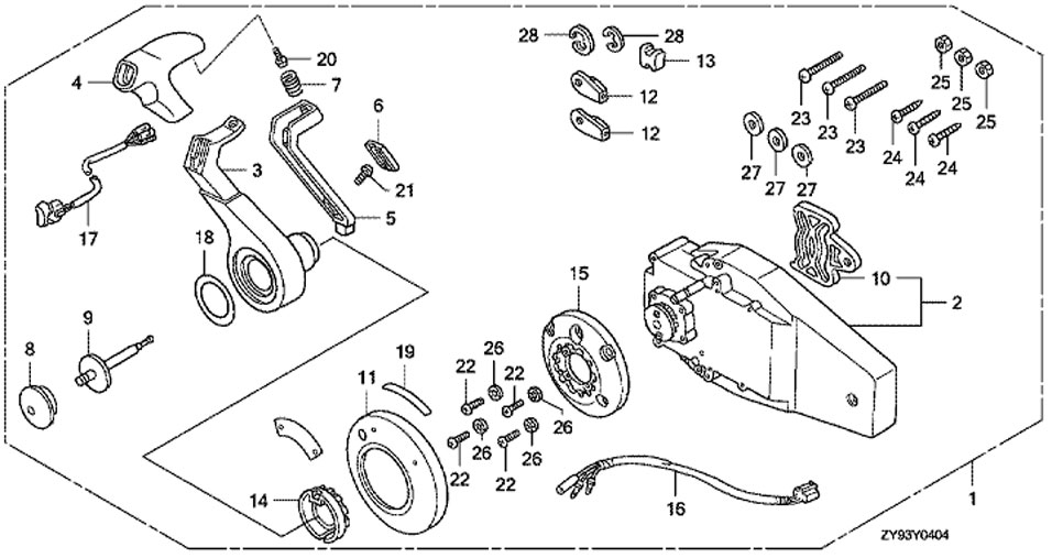 remote control      Honda BF 90 DKO LRTU