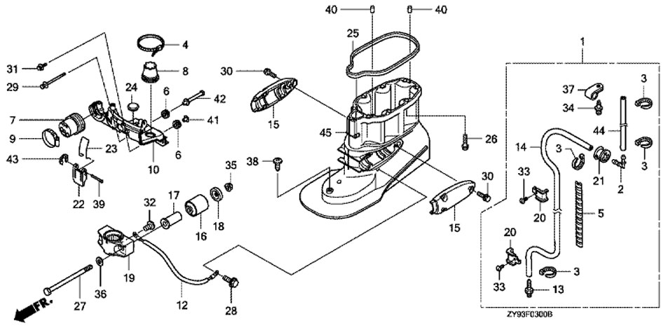  Honda BF90 DKO LRTU   Extension Case