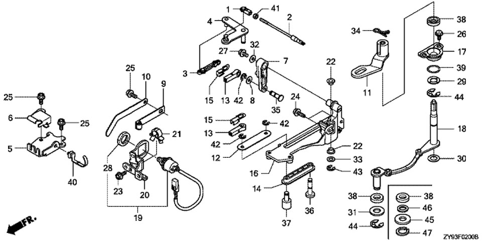 Shift Shaft Honda BF 90 DKO LRTU Handlebar   