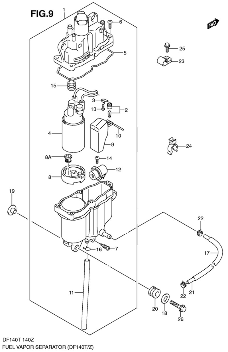 ���������� ����� �������, ��������� Suzuki DF140 TL K11 (E1) 2011 - �� ������ DF140T � DF140Z