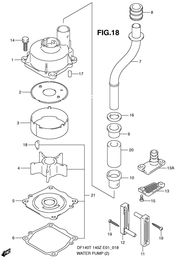 ������� �����, ���������� ��� Suzuki DF140TL K11 (E1) 2011 ��� DF140WT � DF140WZ