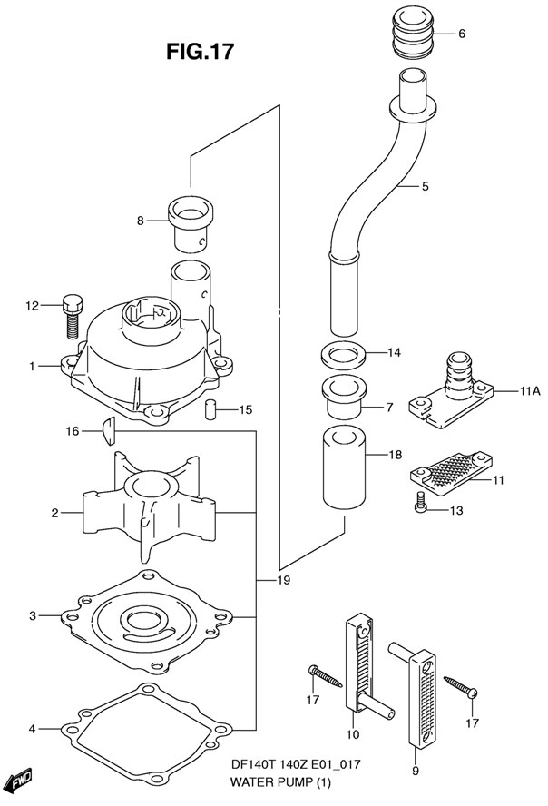 ������� ����� Suzuki DF140TL K11 (E1) 2011 ��� DF140T � DF140Z