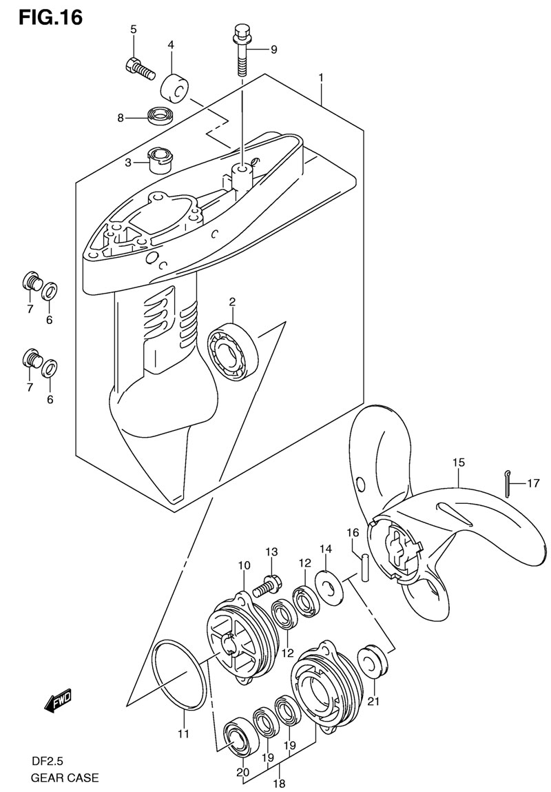 ������ ������� ������� suzuki df 2.5 sk9 Gear Case
