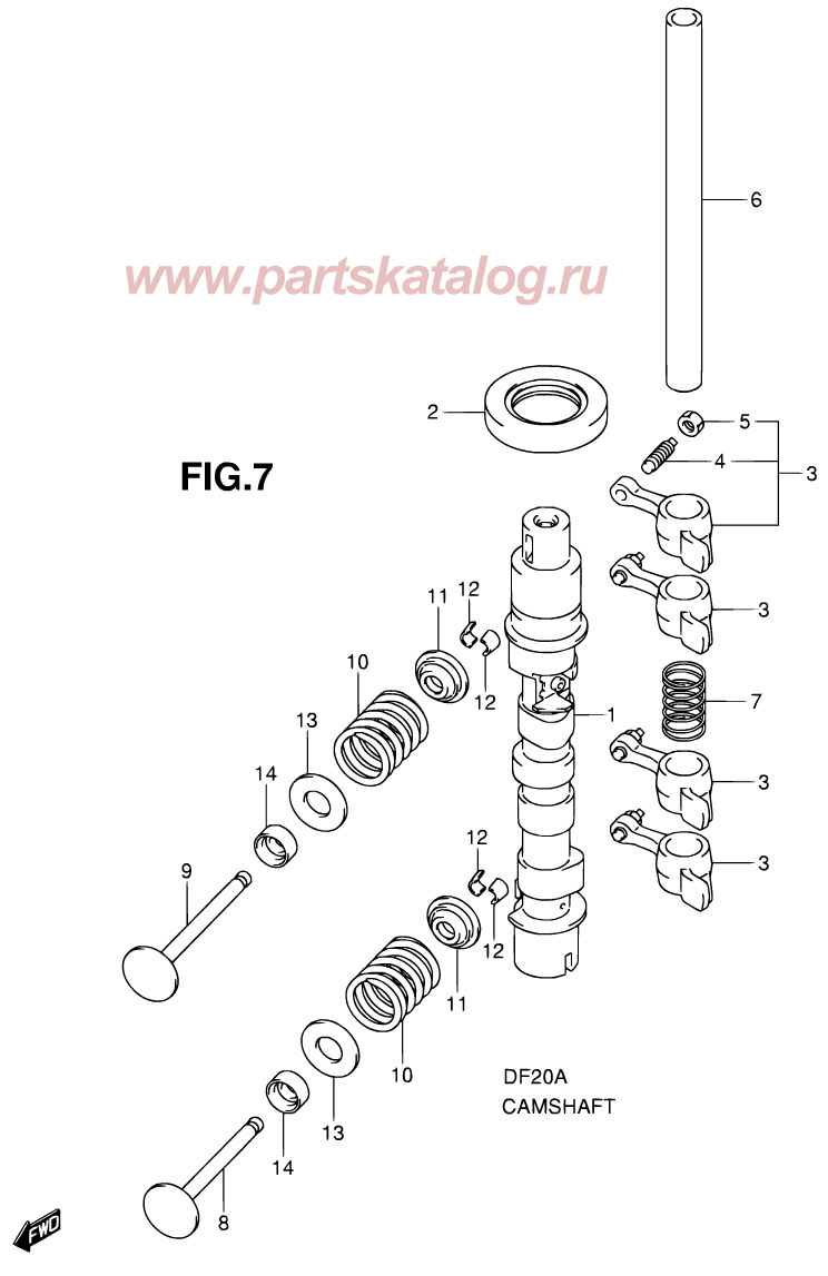 ���������� Camshaft df20a 2013, suzuki df15a P01