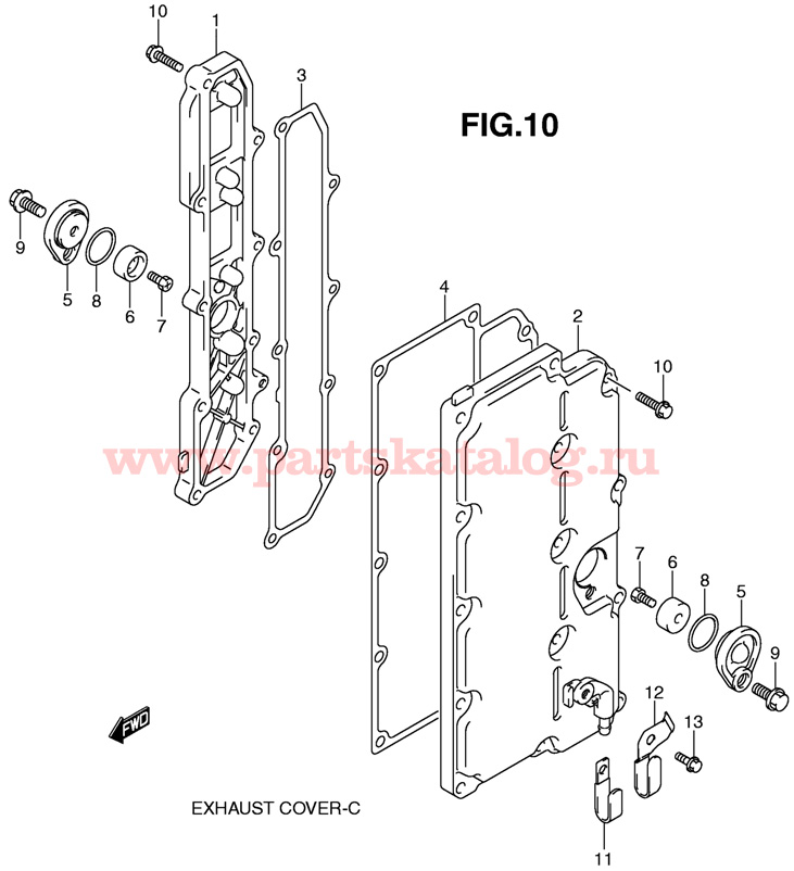 ����� ��������� ����� Suzuki DF200 TK11 (E1) 2011, Silencer