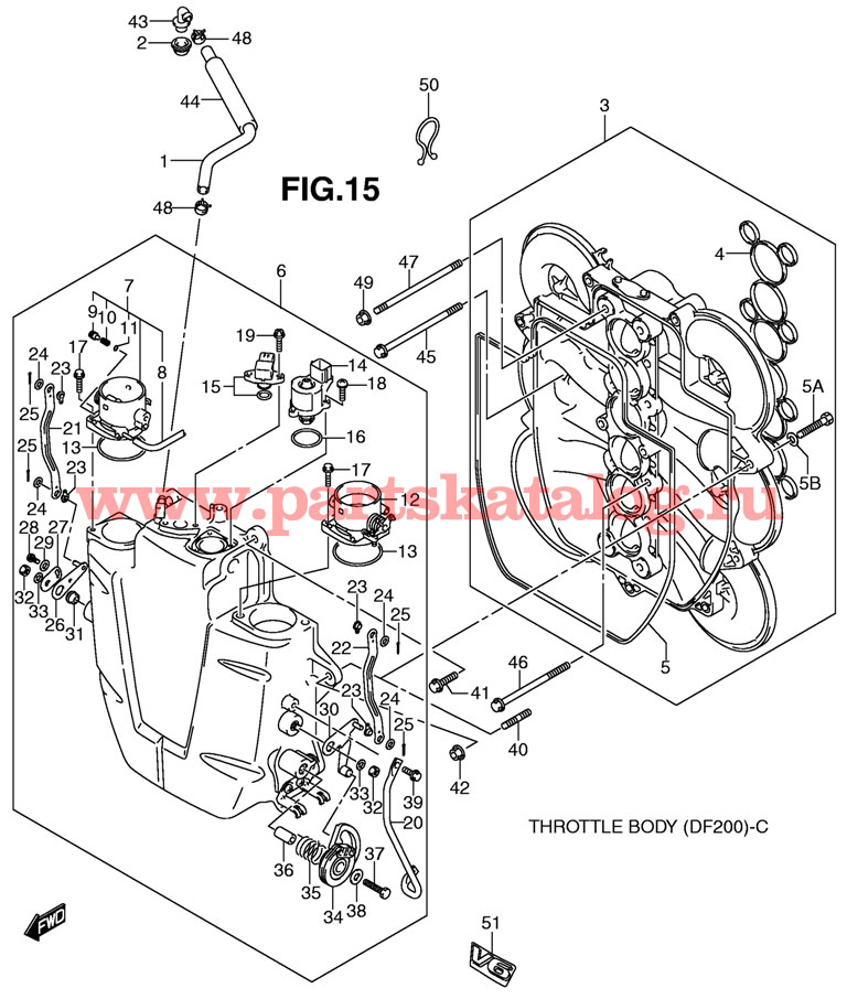 ������ �������� Suzuki DF200 TK11 (E1) 2011, Throttle Body