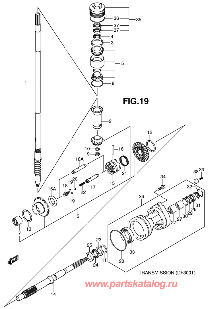 �������� ����������� Suzuki DF300 �� ����������� df300t, Transmission Parts