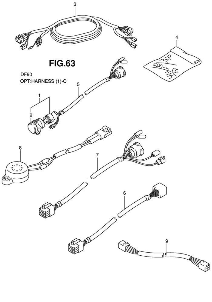 ��������������� Harness ��� Suzuki DF90TL K8, ������ ����� ��������