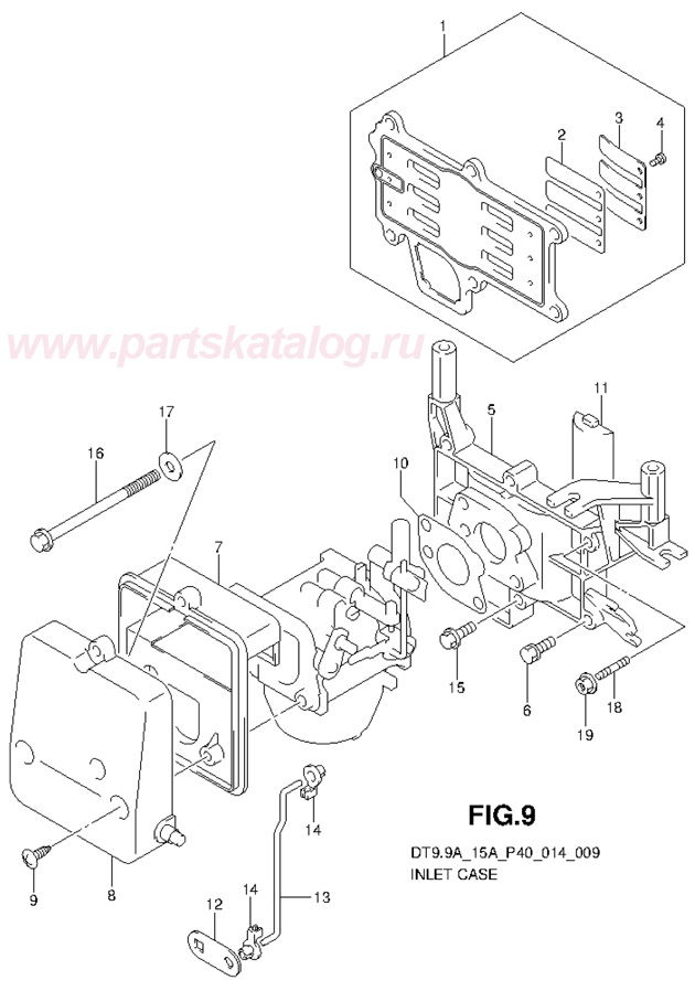������ suzuki dt15ak ���� p36, Inlet Case �������� �����, ������ 2013
