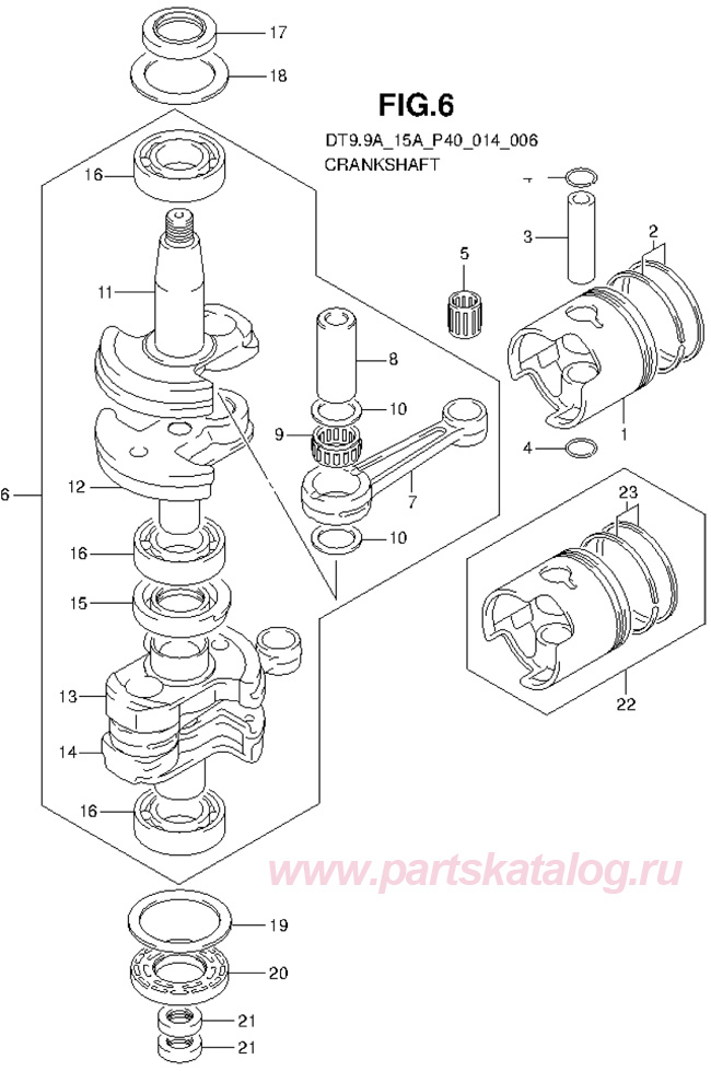 ���������� ��� � ������ suzuki dt15a 2013 Crankshaft