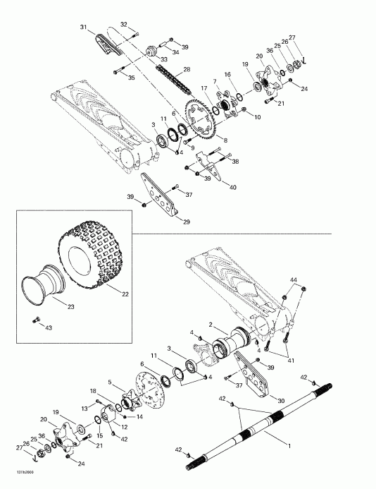 ATV  DS 650, 7404, 2000  - Drive System, Rear