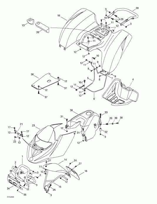 ������������ BRP ����������� DS 650, 7404, 2000 - Chassis