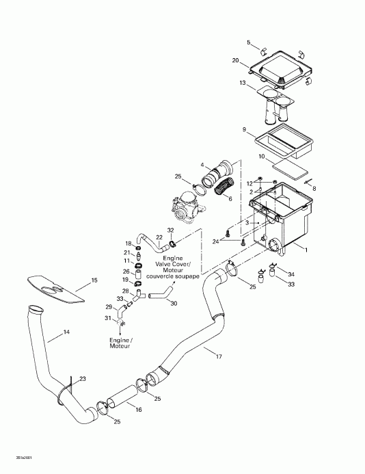   Traxter, 7400/7401, 2000  - Air Intake Silencer