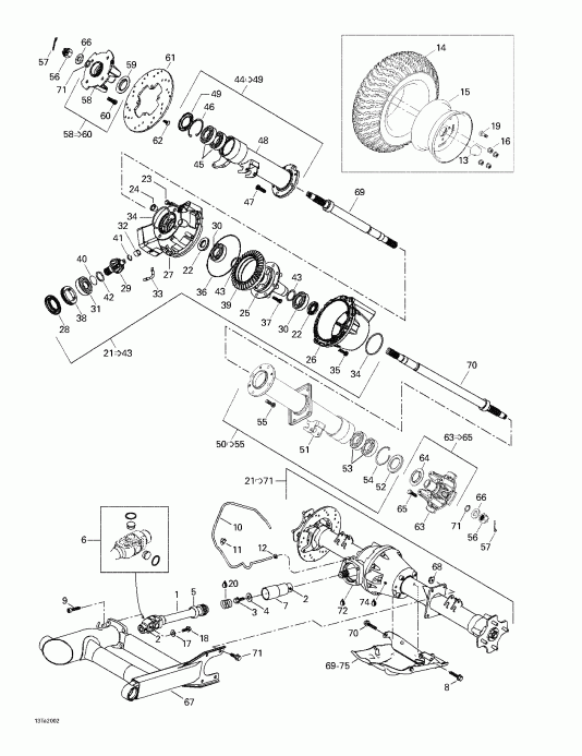 ATV  Traxter, 7405/7406, 2000 - Drive System, Rear