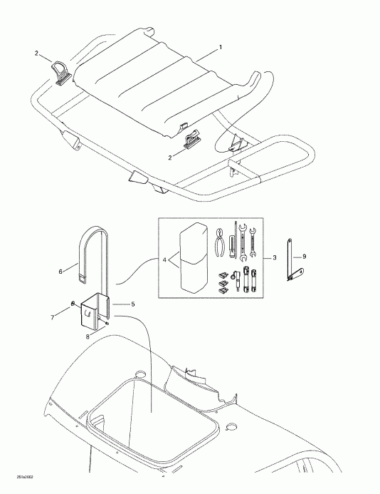 BRP  Traxter, 7407/7408, 2000 - Front Tray