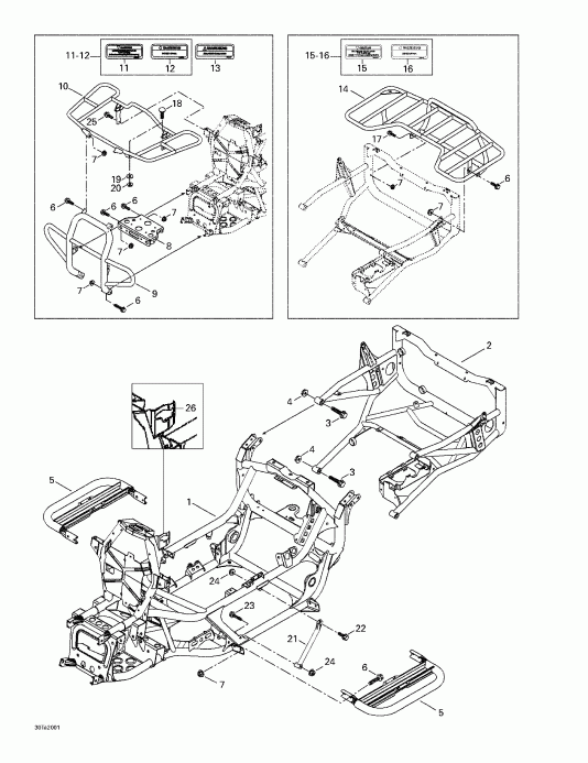 Bombardier Traxter, 7413/7414, 2000 - Frame And Luggage Racks