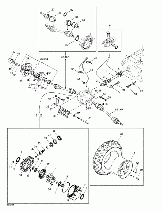  Bombardier Traxter, 7417/7418, 2000 - Drive System, Front