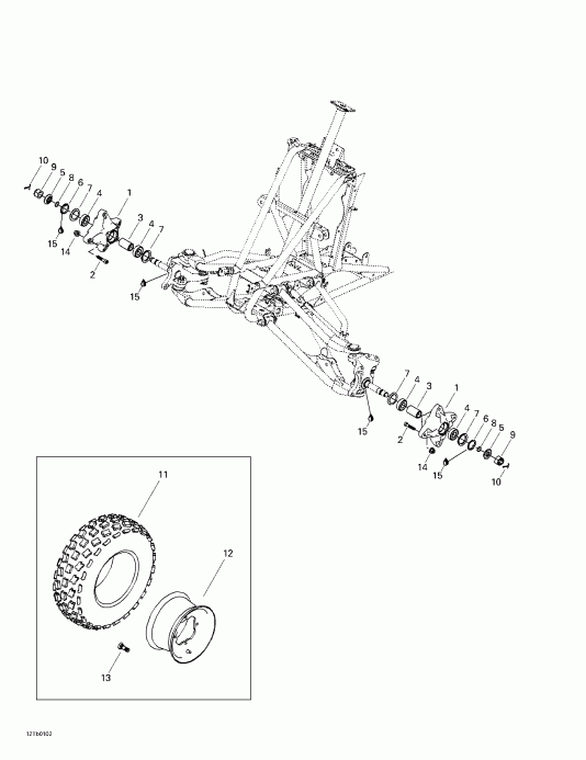  BRP  DS 650, 7404, 2001 - Drive System, Front