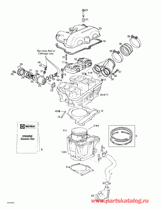 ATV BRP DS 650, 7449, 2001 ������ - Cylinder, Cylinder Head