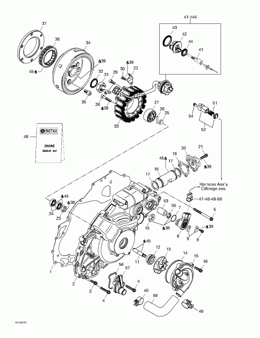 ���������� BRP ����������� Traxter, 7419/7420/7425/7426 (red/rouge), 2001 - Ignition And Water Pump