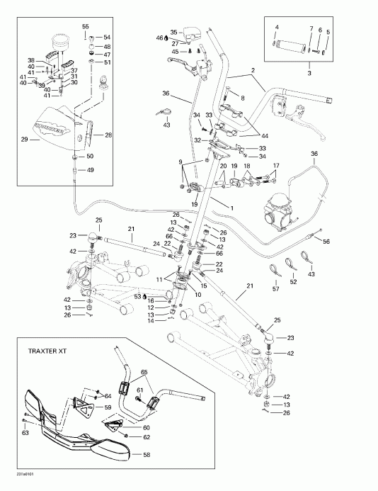 ������ Traxter, 7423/7424 (yellow/jaune), 2001 - Steering System