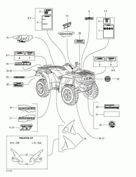 ATV BRP Traxter, 7459/7460/7465/7466, 2001  - 