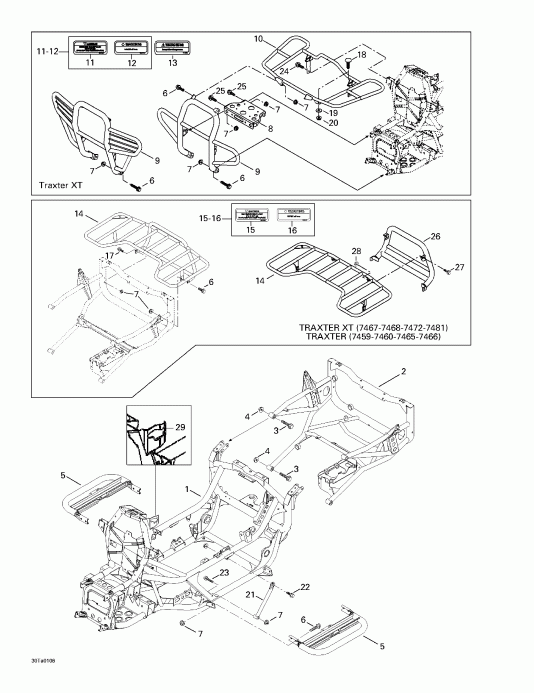    Traxter, 7459/7460/7465/7466, 2001 - Frame And Luggage Racks