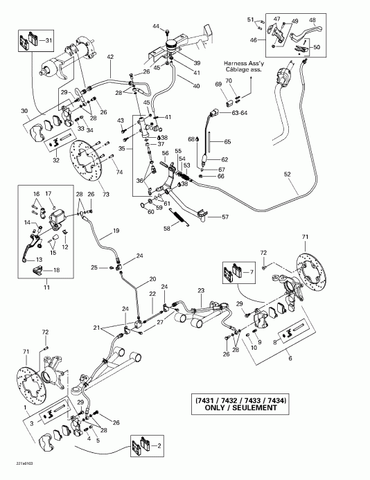  BRP Traxter Autoshift, 2001  - Hydraulic Brake (7431 7432