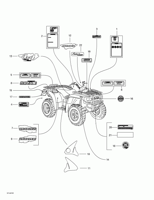 ATV   Traxter Autoshift, 2001 - Decals