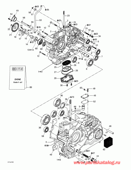   Traxter Footshift, Red/rouge, 2001  - Crankcase