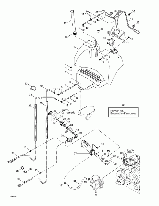 ����������  Traxter Footshift, Red/rouge, 2001 ������ - Fuel Tank