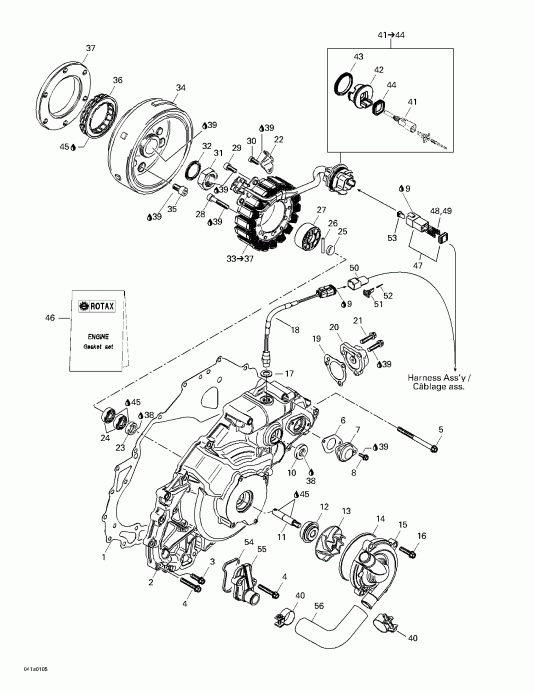 ATV  Traxter Footshift, Red/rouge, 2001 ������ - Ignition And Water Pump