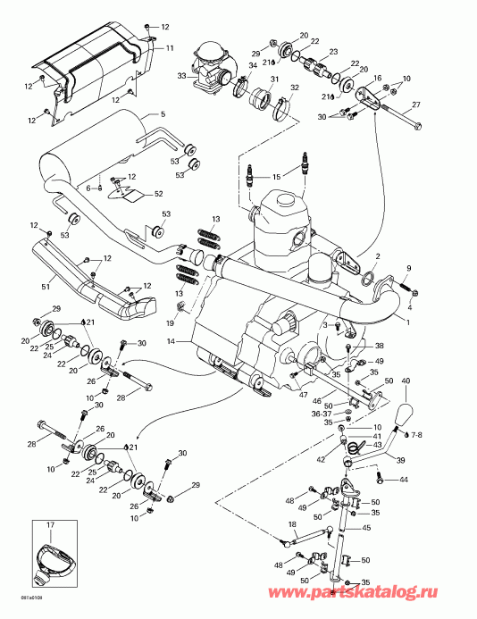  BRP  Traxter XL, 7448/7489, 2001 - Exhaust System