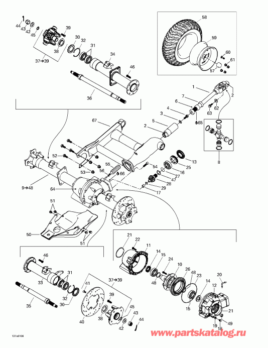  BRP Traxter XT, 7467/7468/7472/7481, 2001 - Drive System, Rear