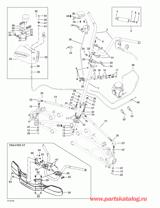 ���������� BRP Traxter XT, 7467/7468/7472/7481, 2001 - Steering System