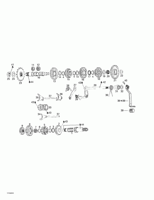 ATV Bombardier DS 650, 2002 - Transmission